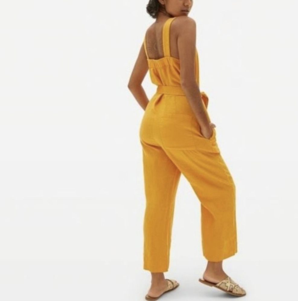 Everlane Mustard Yellow Linen Jumpsuit Overalls